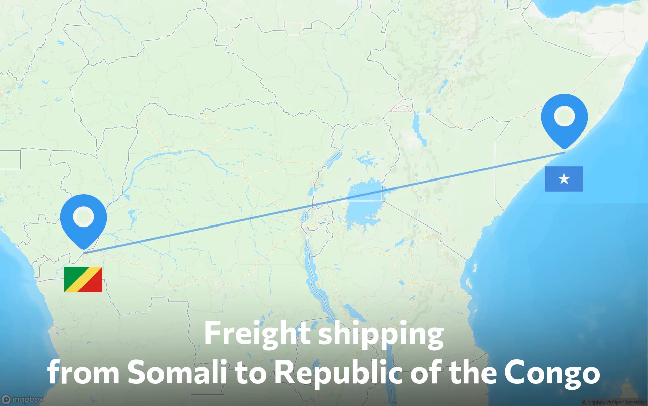 Shipping route from Somali to Republic of the Congo