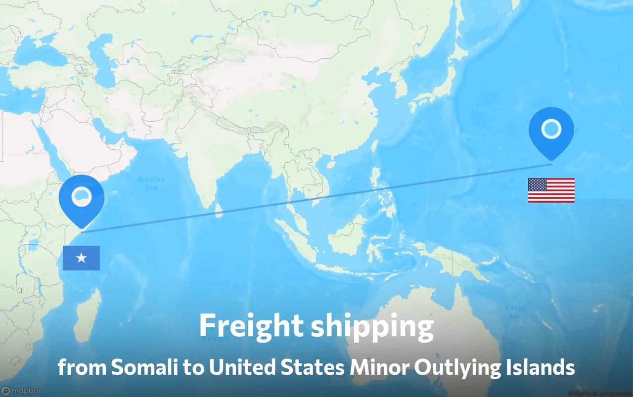 Shipping route from Somali to United States Minor Outlying Islands