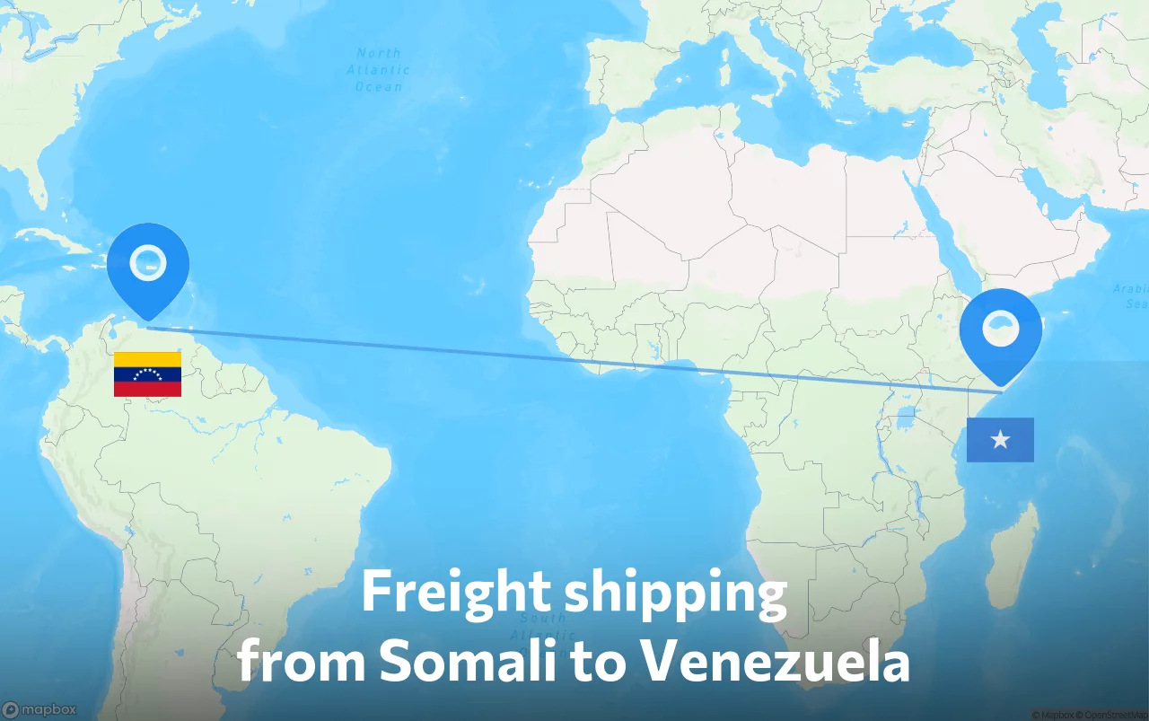 Shipping route from Somali to Venezuela