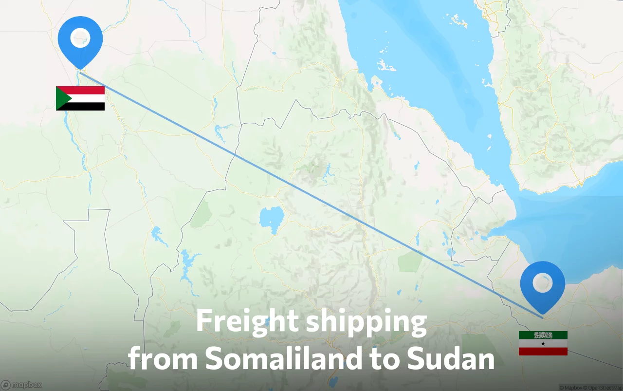 Shipping route from Somaliland to Sudan