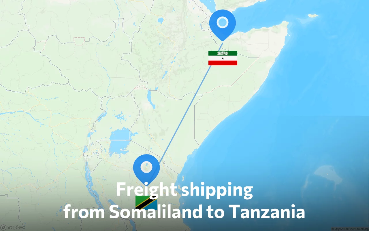 Shipping route from Somaliland to Tanzania