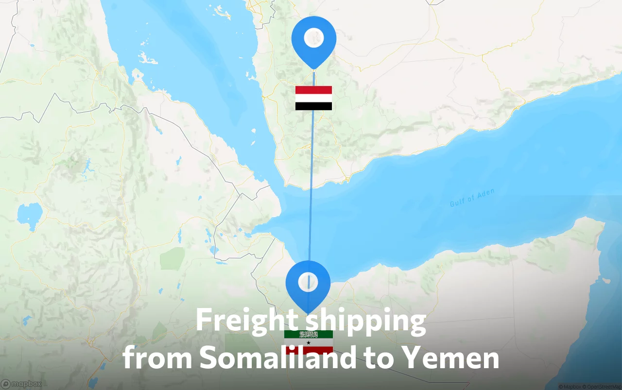 Shipping route from Somaliland to Yemen