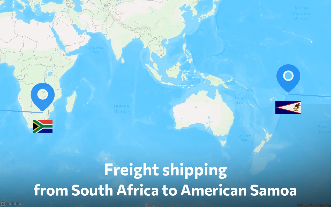 Shipping route from South Africa to American Samoa