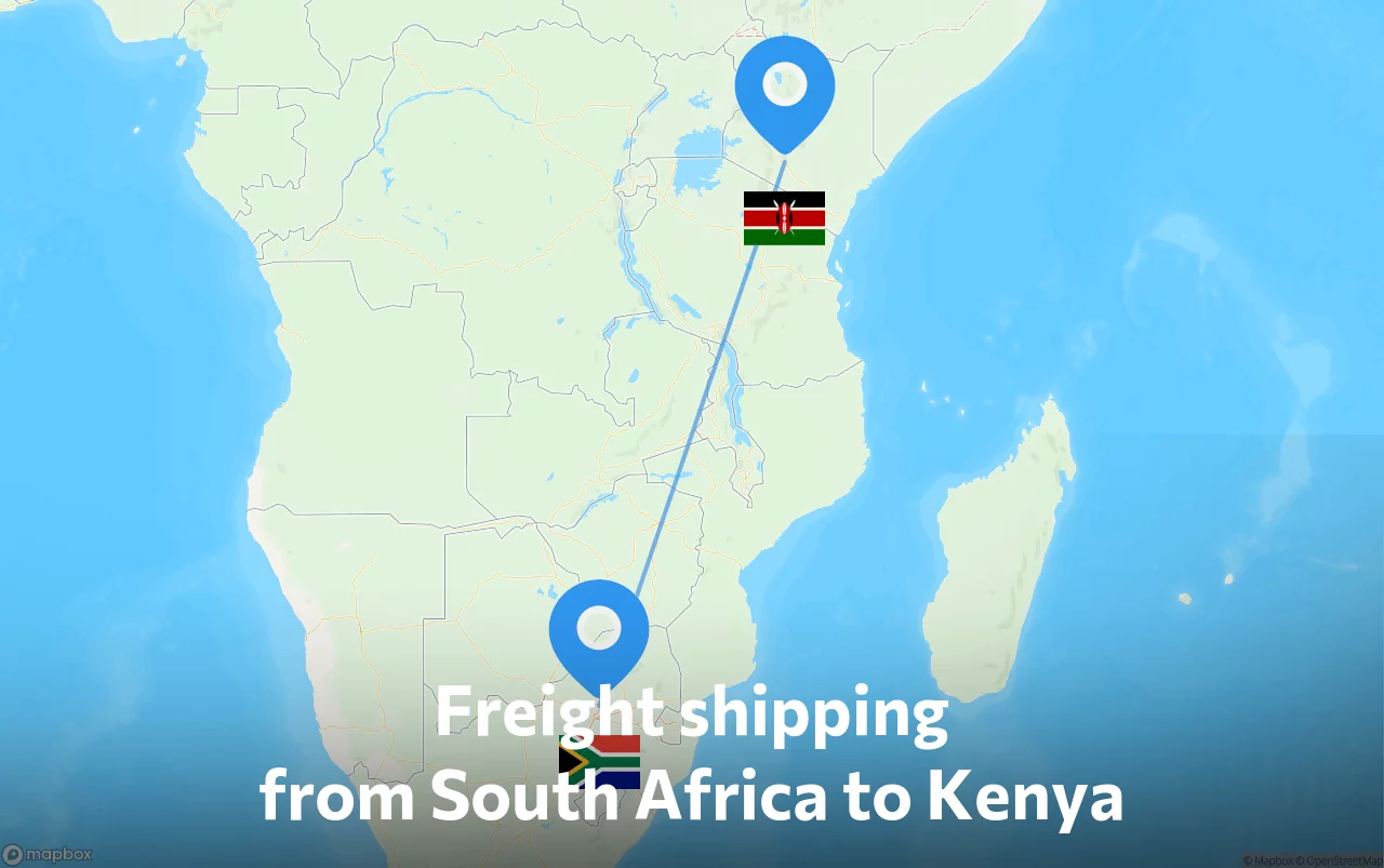 Shipping route from South Africa to Kenya