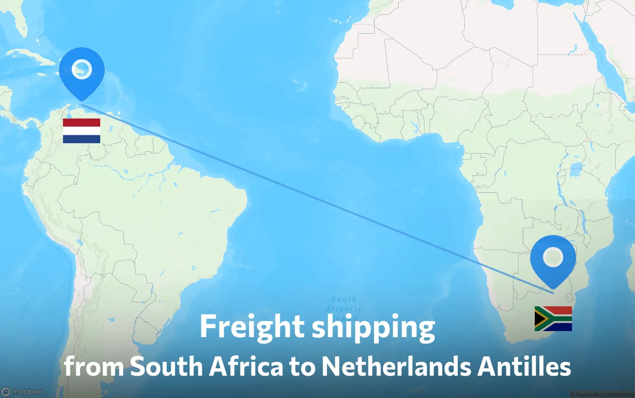 Shipping route from South Africa to Netherlands Antilles