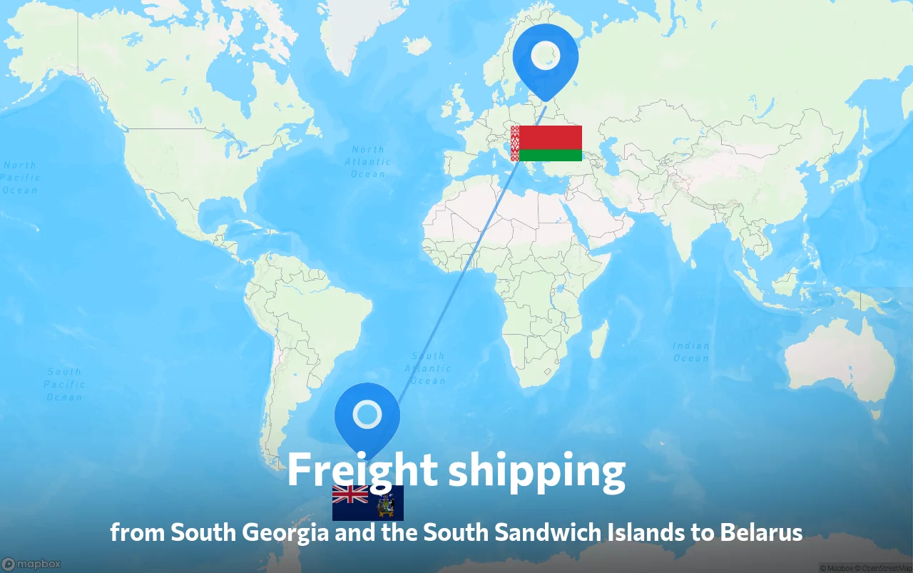 Shipping route from South Georgia and the South Sandwich Islands to Belarus