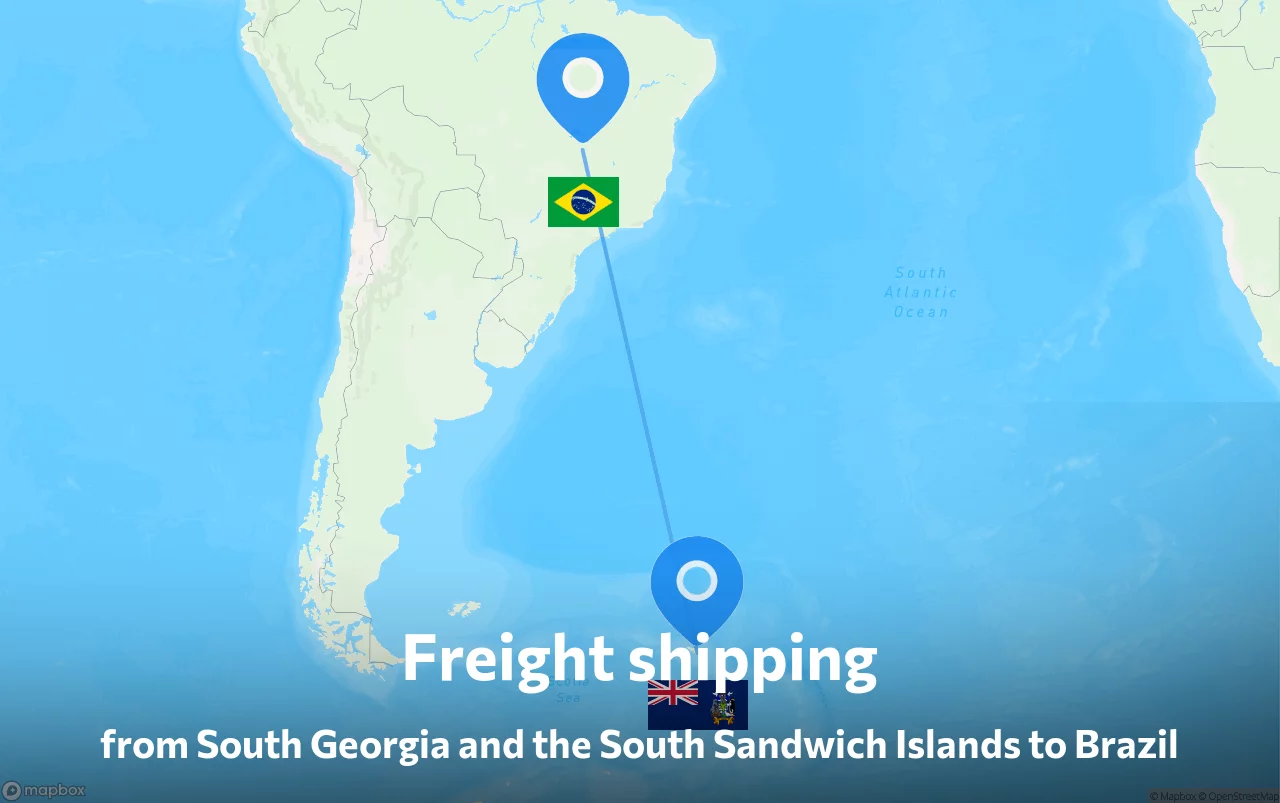 Shipping route from South Georgia and the South Sandwich Islands to Brazil