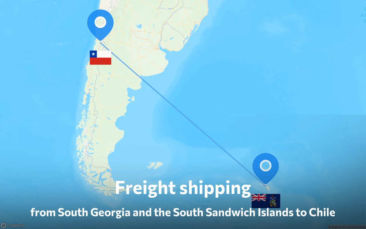 Shipping route from South Georgia and the South Sandwich Islands to Chile