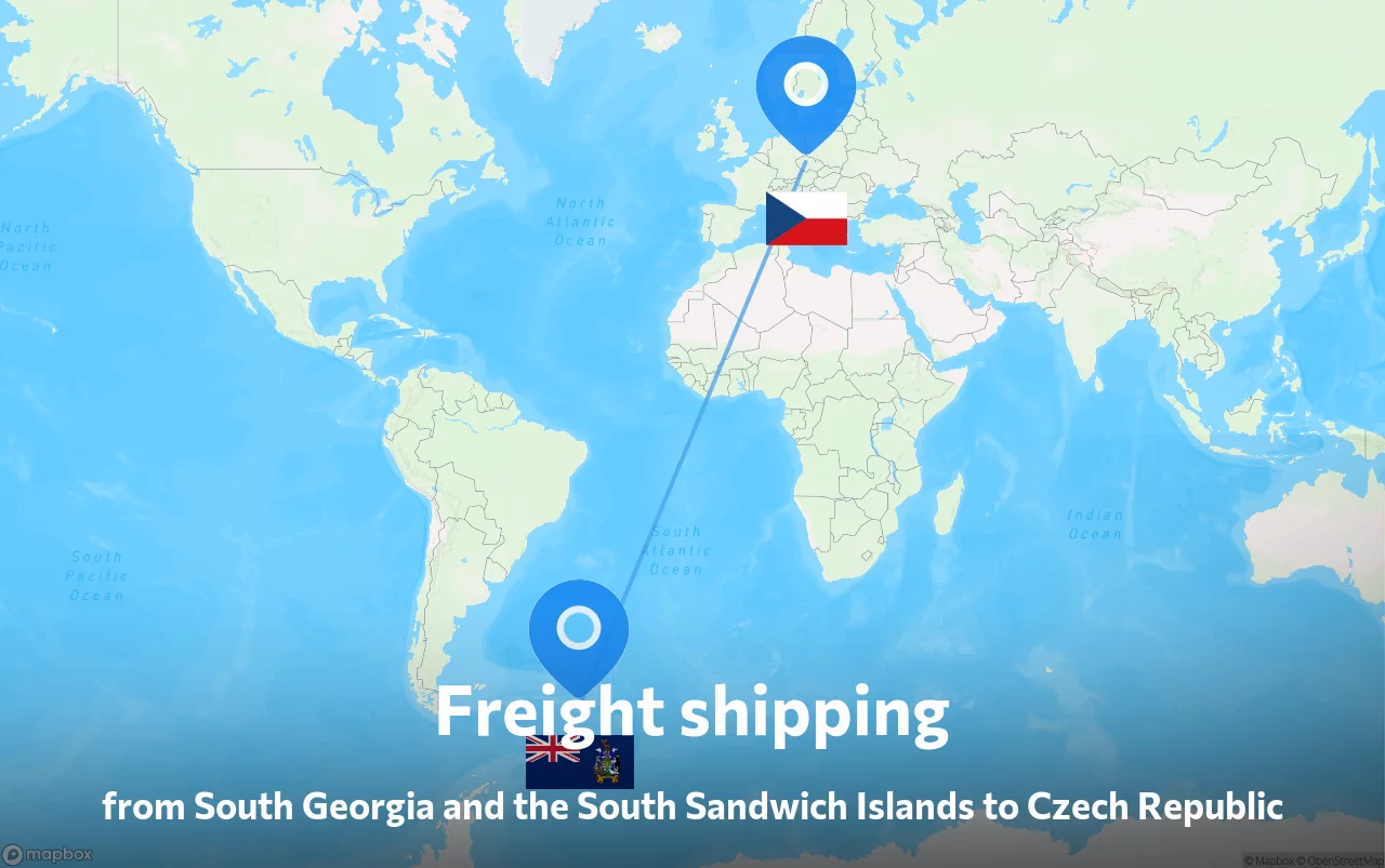 Shipping route from South Georgia and the South Sandwich Islands to Czech Republic