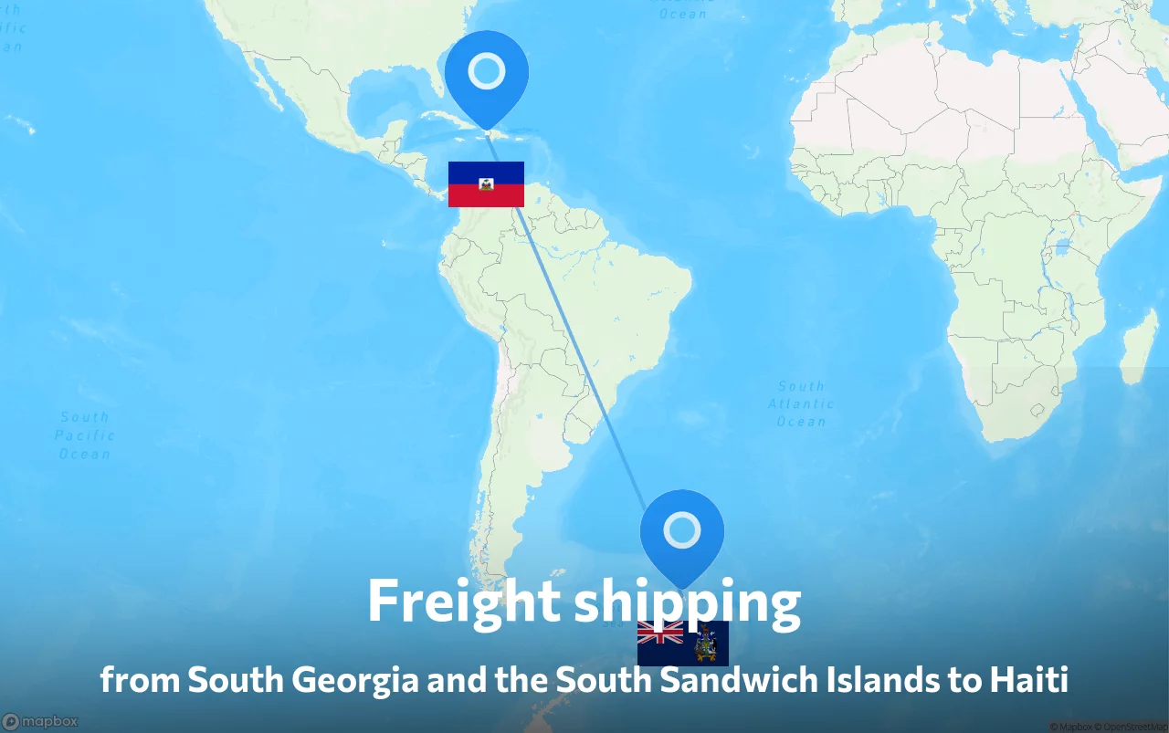 Shipping route from South Georgia and the South Sandwich Islands to Haiti