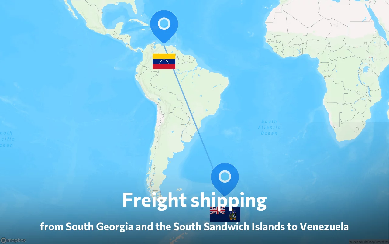 Shipping route from South Georgia and the South Sandwich Islands to Venezuela