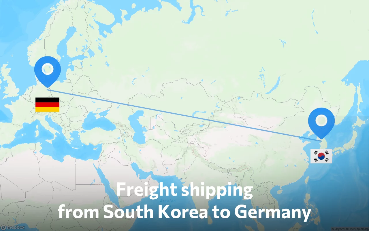 Shipping route from South Korea to Germany