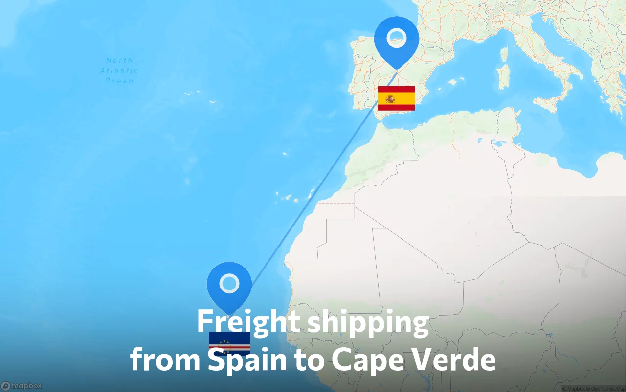 Shipping route from Spain to Cape Verde
