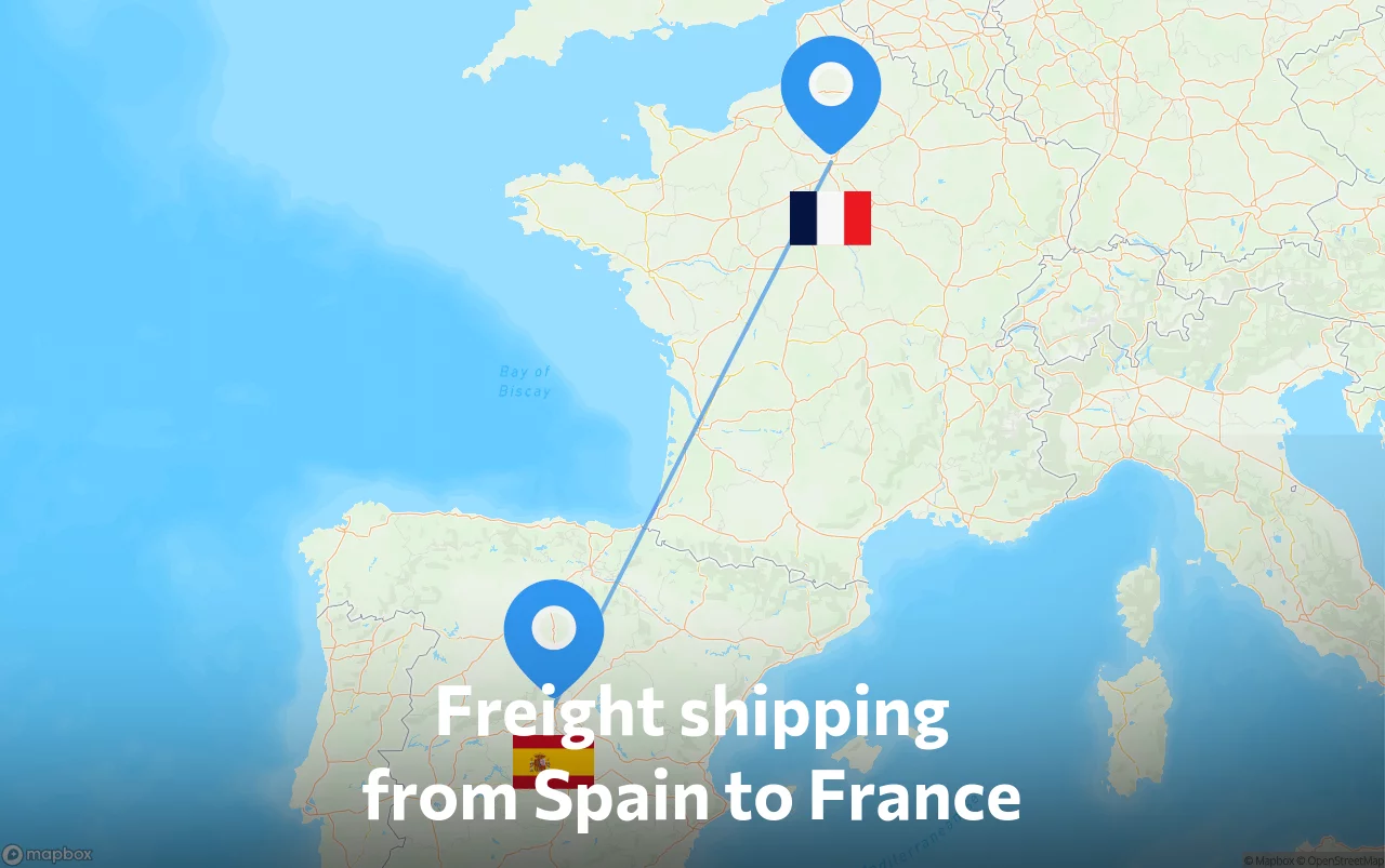 Shipping route from Spain to France