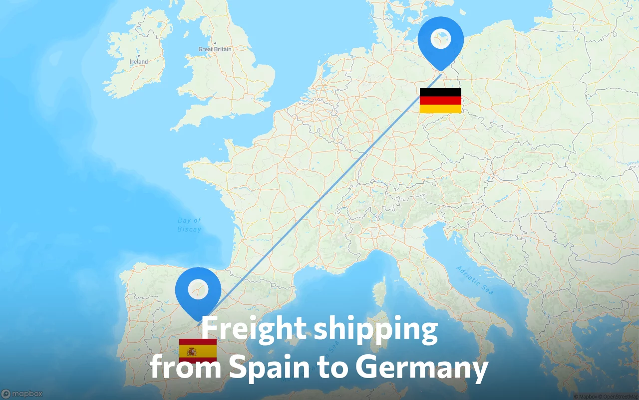 Shipping route from Spain to Germany