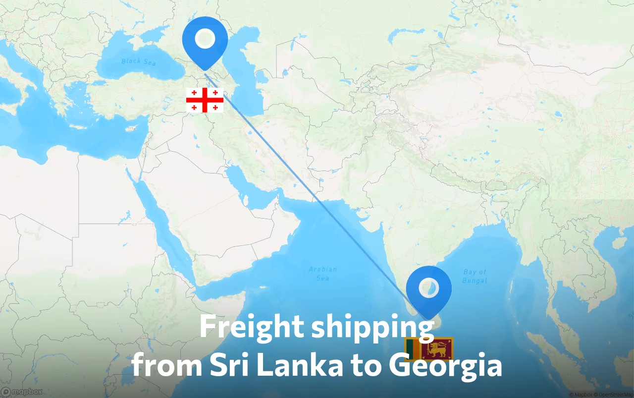 Shipping route from Sri Lanka to Georgia