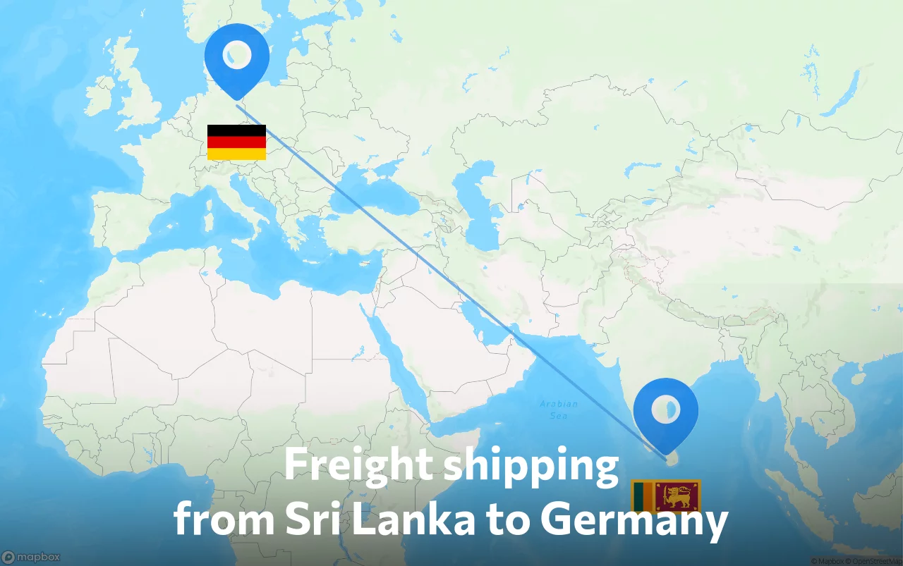Shipping route from Sri Lanka to Germany