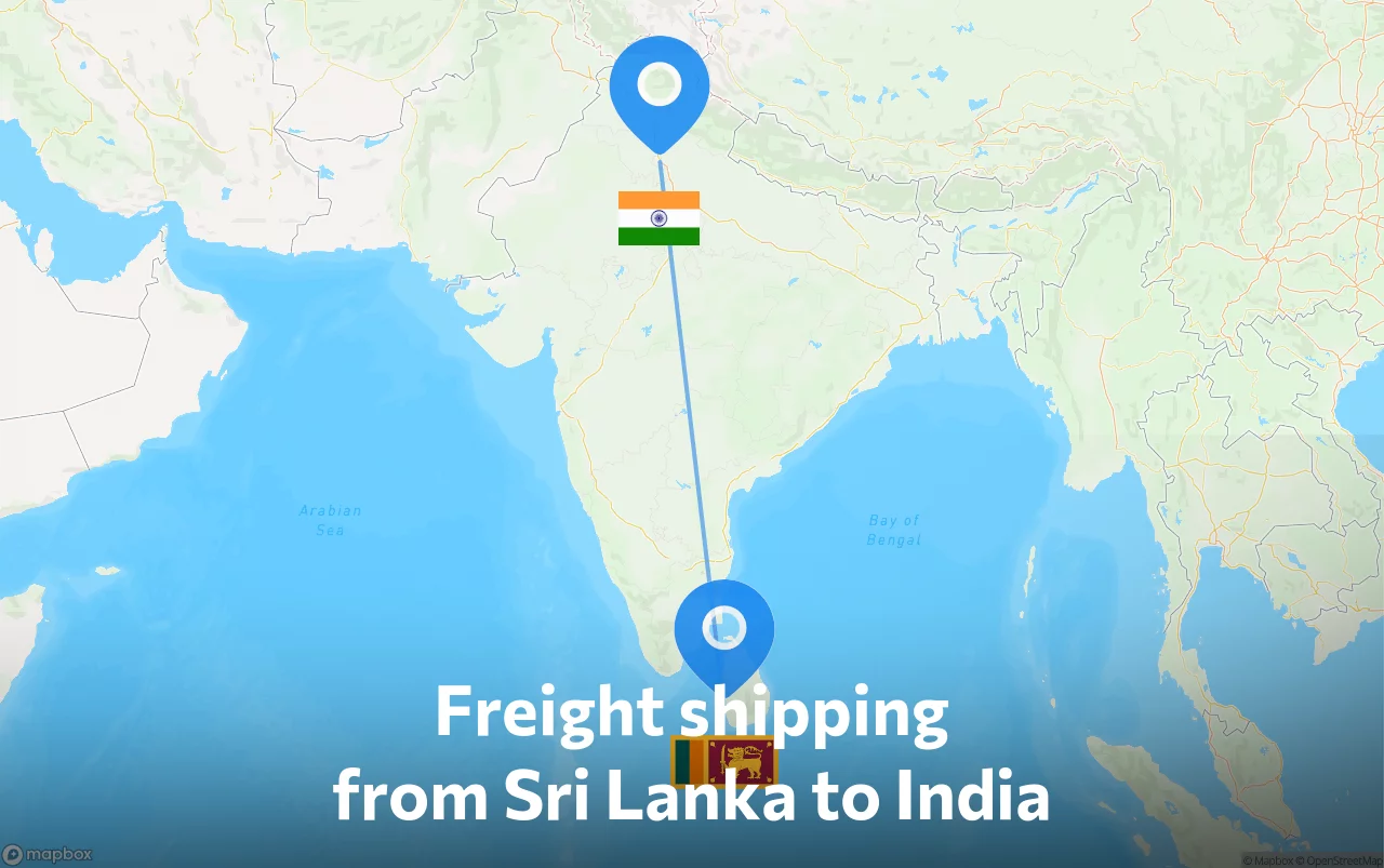 Shipping route from Sri Lanka to India