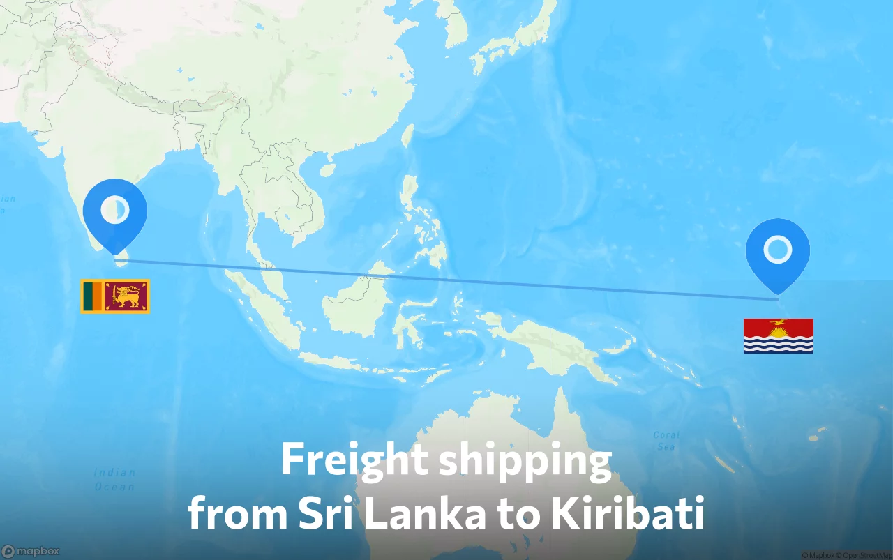 Shipping route from Sri Lanka to Kiribati