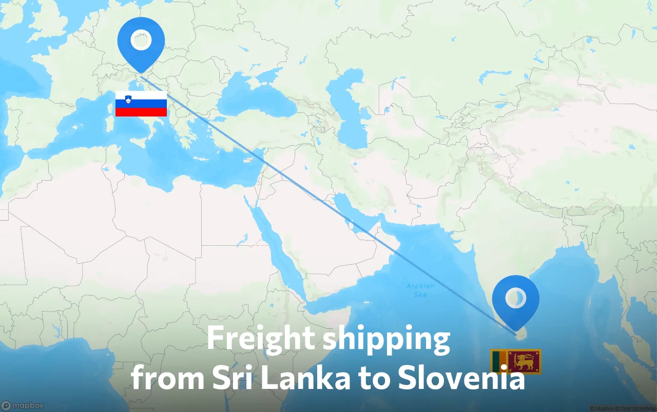 Shipping route from Sri Lanka to Slovenia