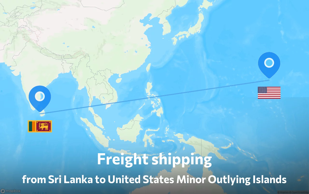 Shipping route from Sri Lanka to United States Minor Outlying Islands
