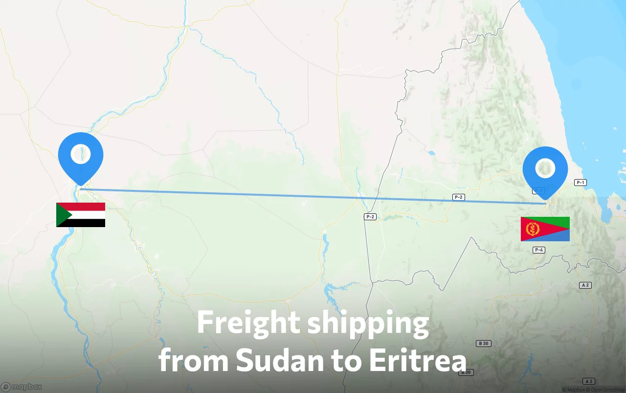 Shipping route from Sudan to Eritrea
