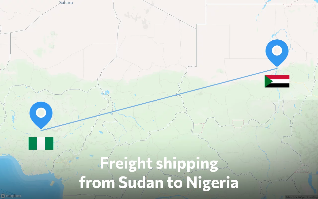 Shipping route from Sudan to Nigeria