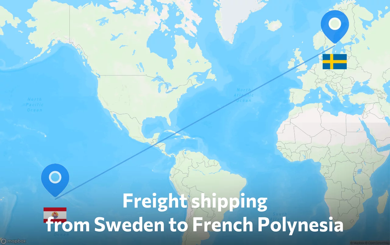 Shipping route from Sweden to French Polynesia