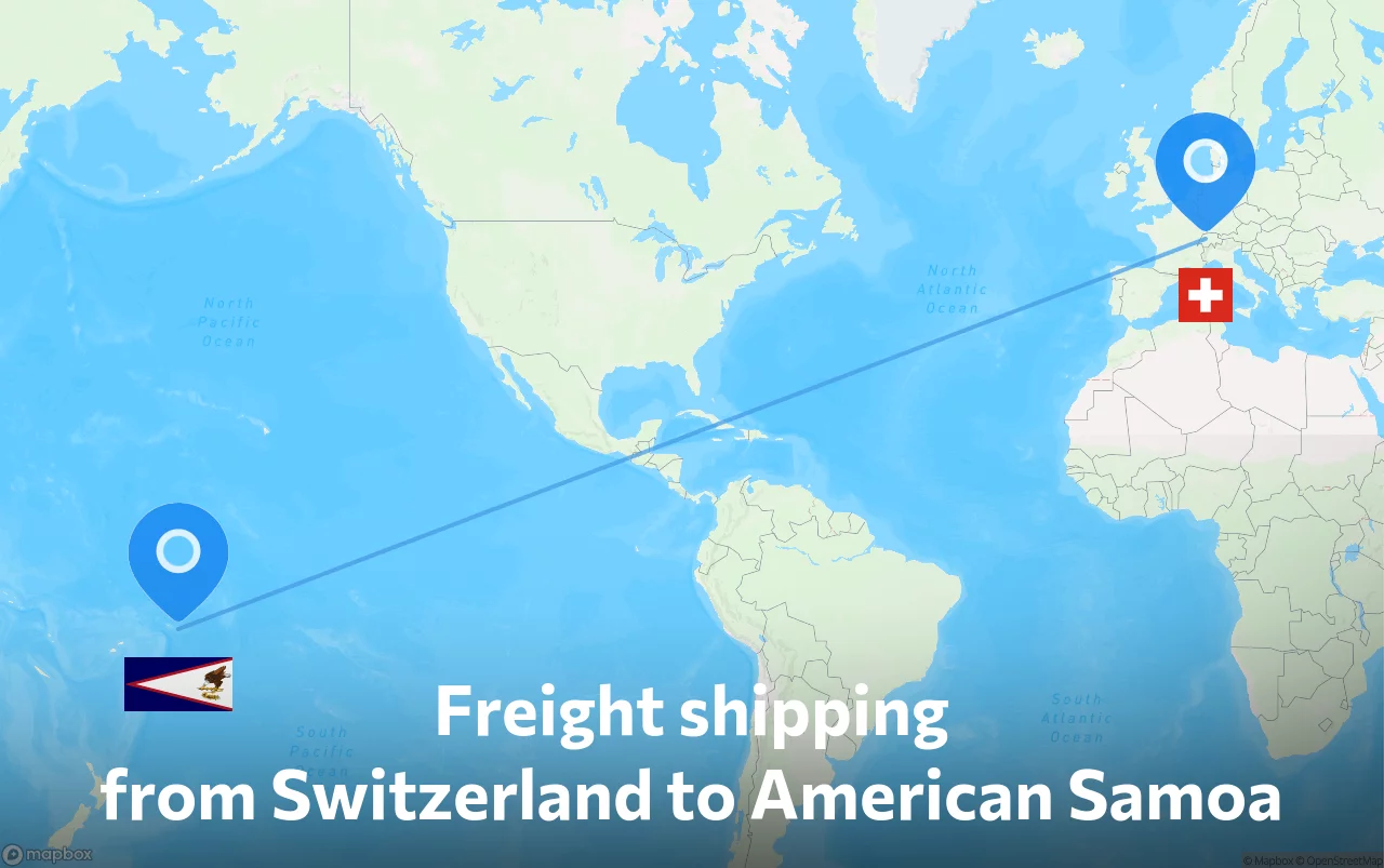Shipping route from Switzerland to American Samoa