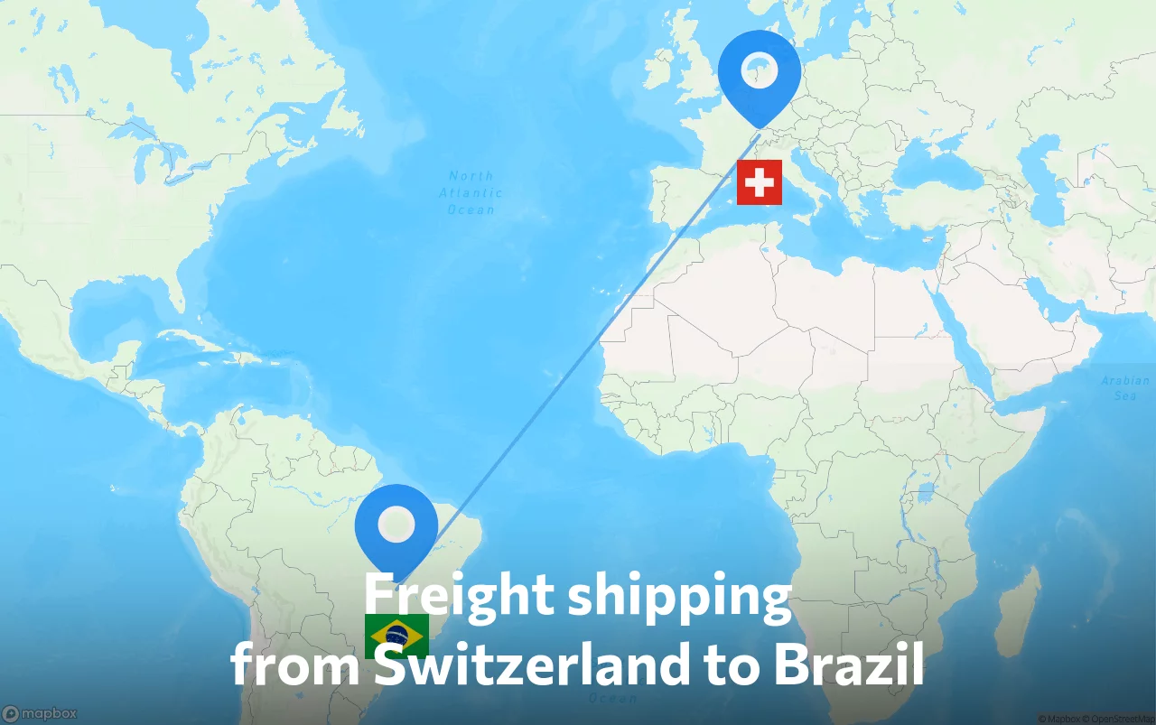 Shipping route from Switzerland to Brazil
