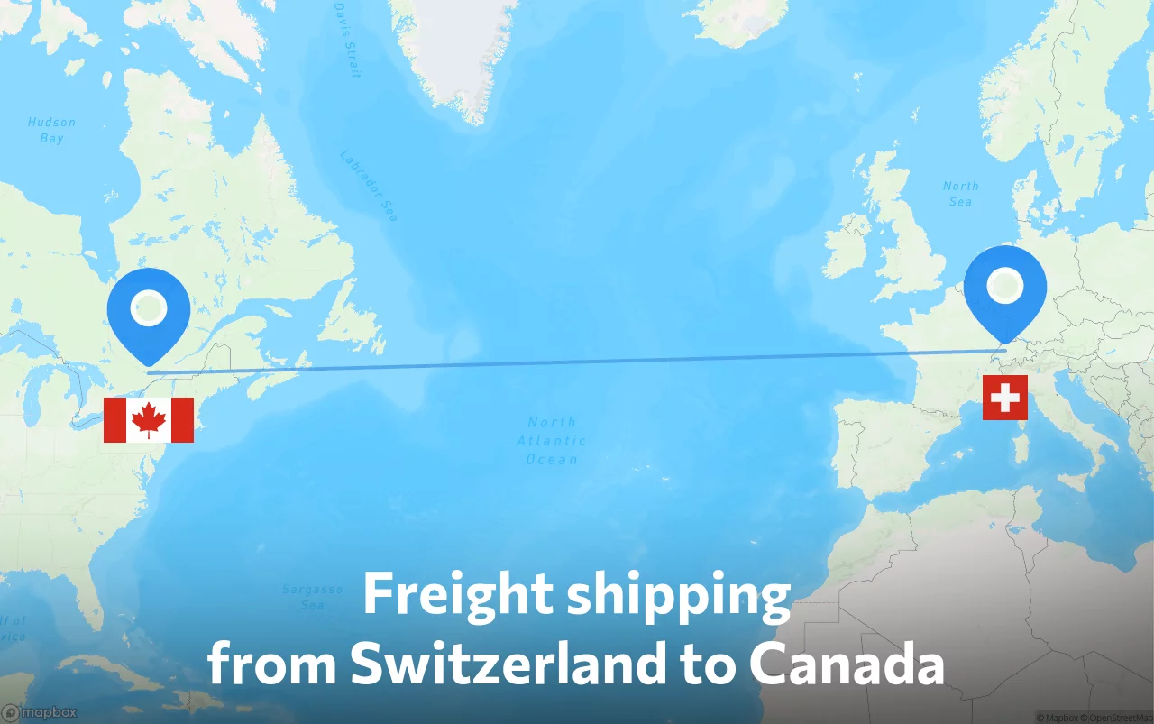 Shipping route from Switzerland to Canada