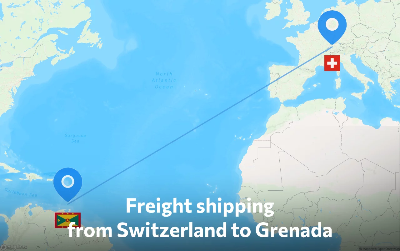 Shipping route from Switzerland to Grenada