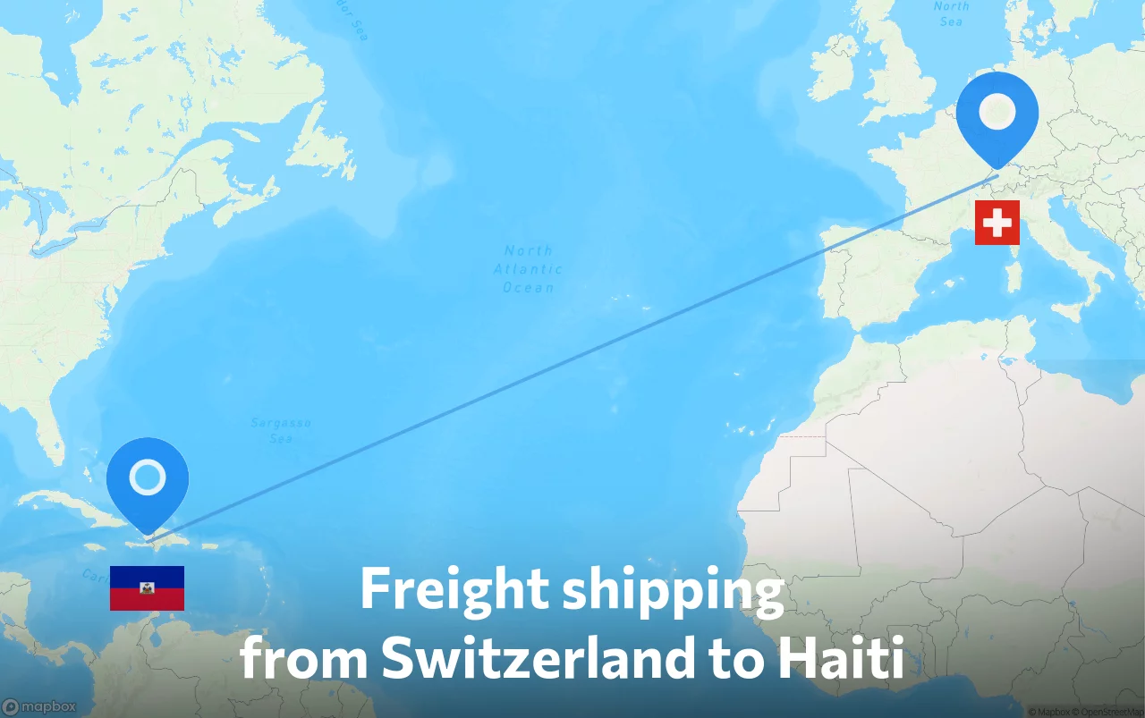 Shipping route from Switzerland to Haiti
