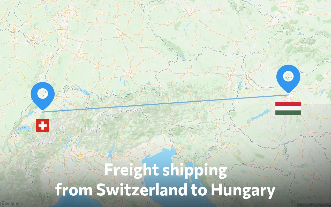 Shipping route from Switzerland to Hungary