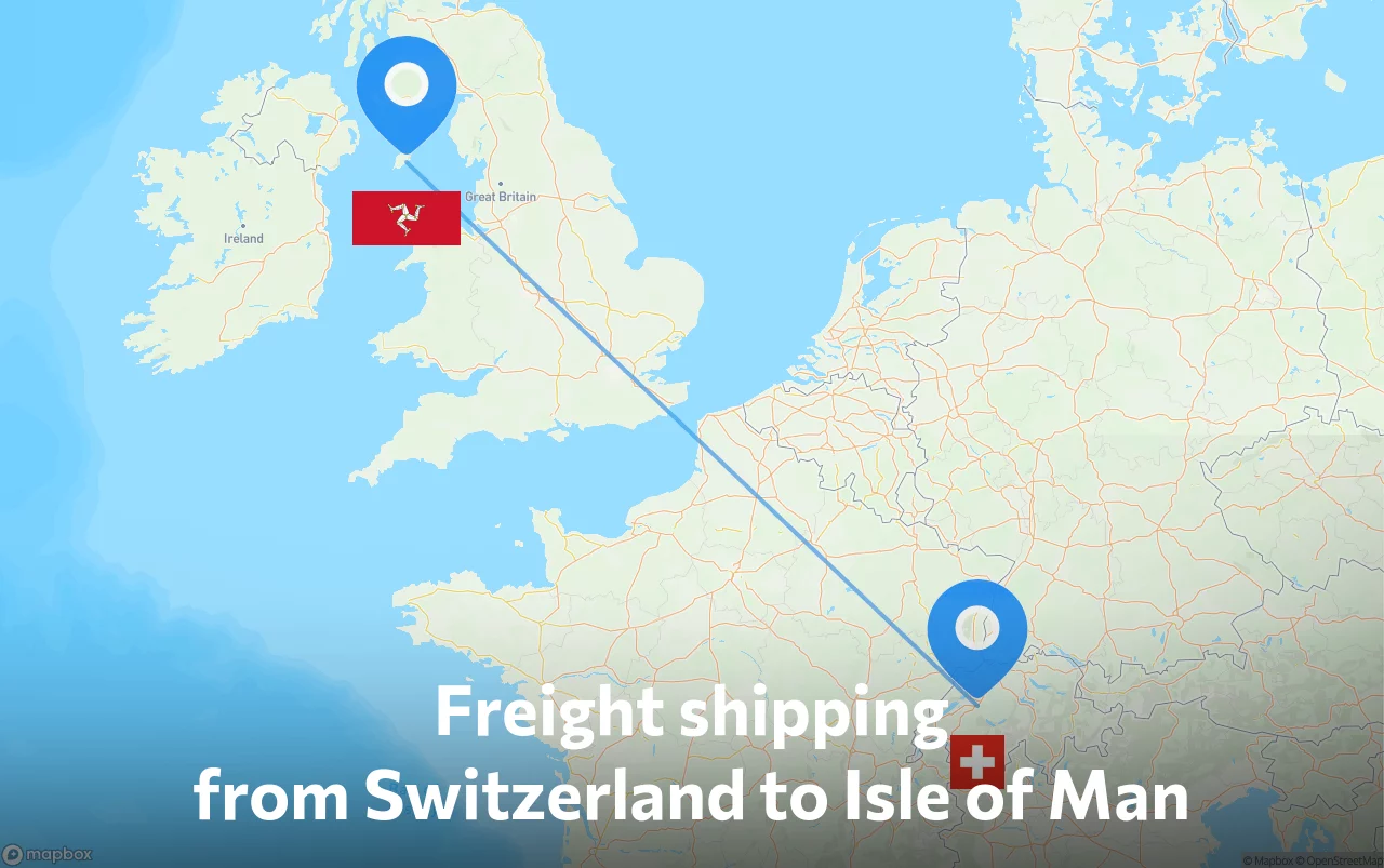 Shipping route from Switzerland to Isle of Man