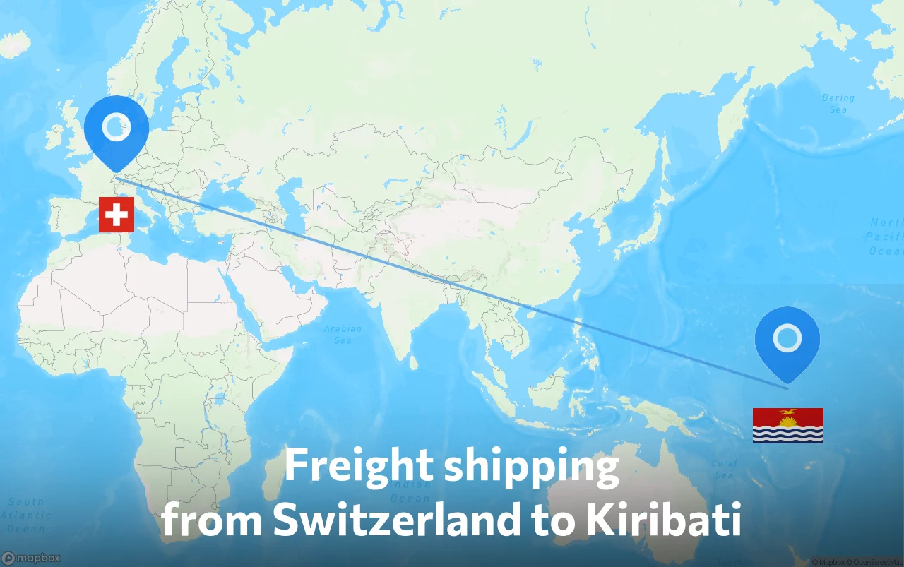 Shipping route from Switzerland to Kiribati