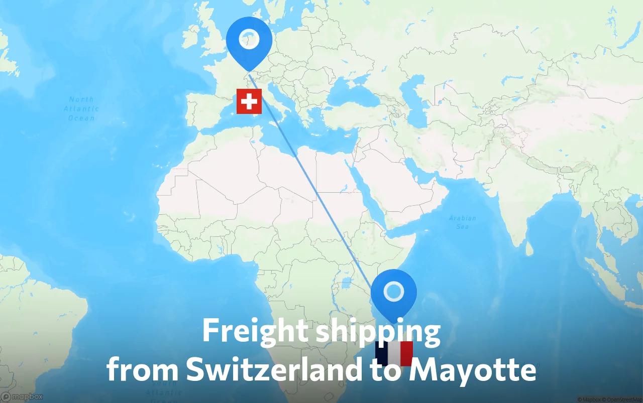 Shipping route from Switzerland to Mayotte