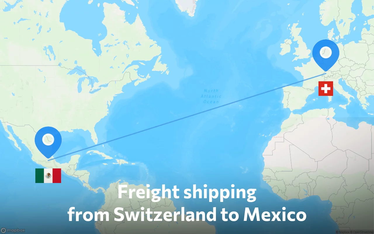 Shipping route from Switzerland to Mexico