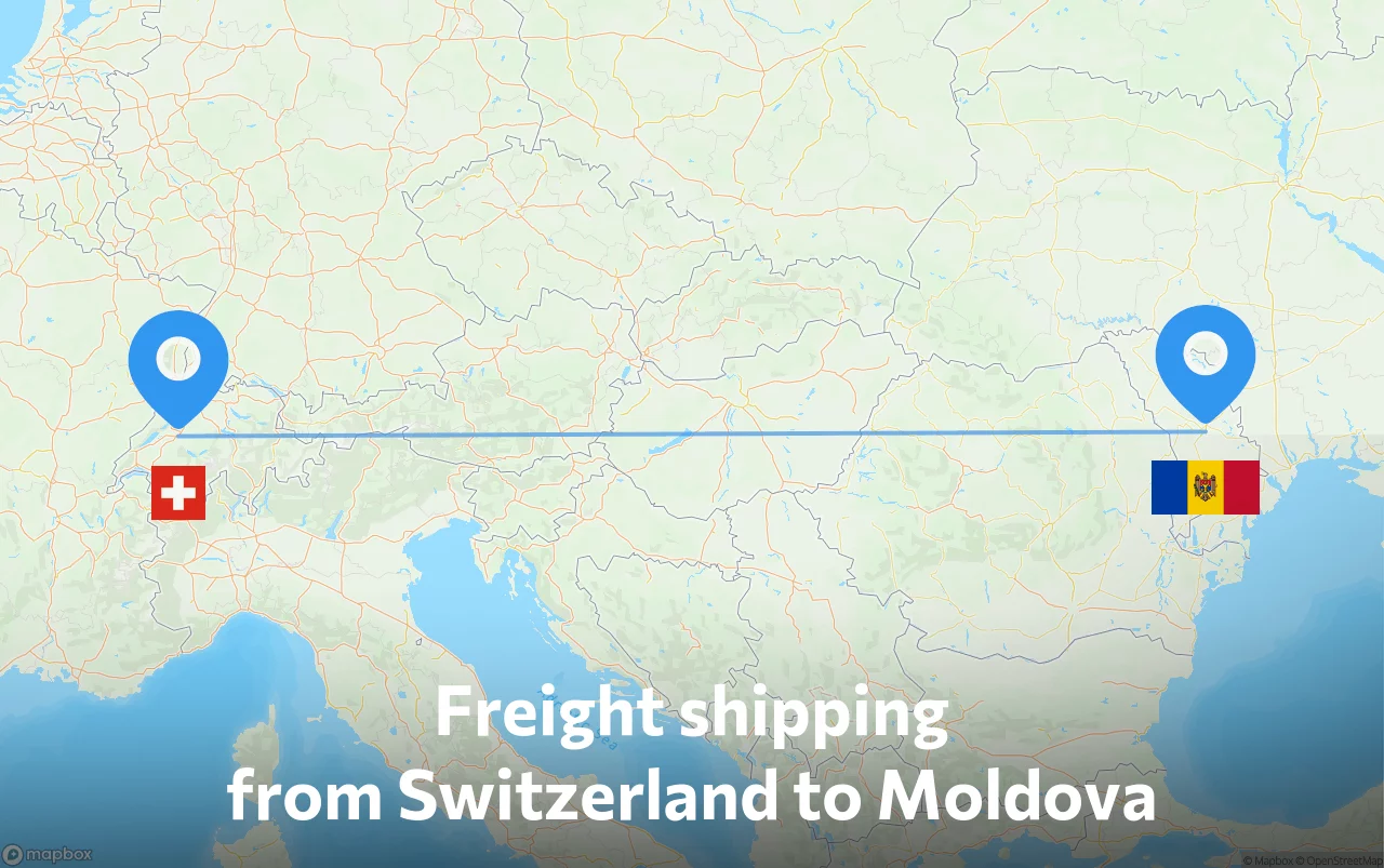 Shipping route from Switzerland to Moldova