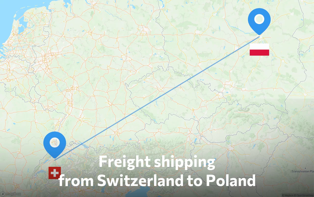 Shipping route from Switzerland to Poland