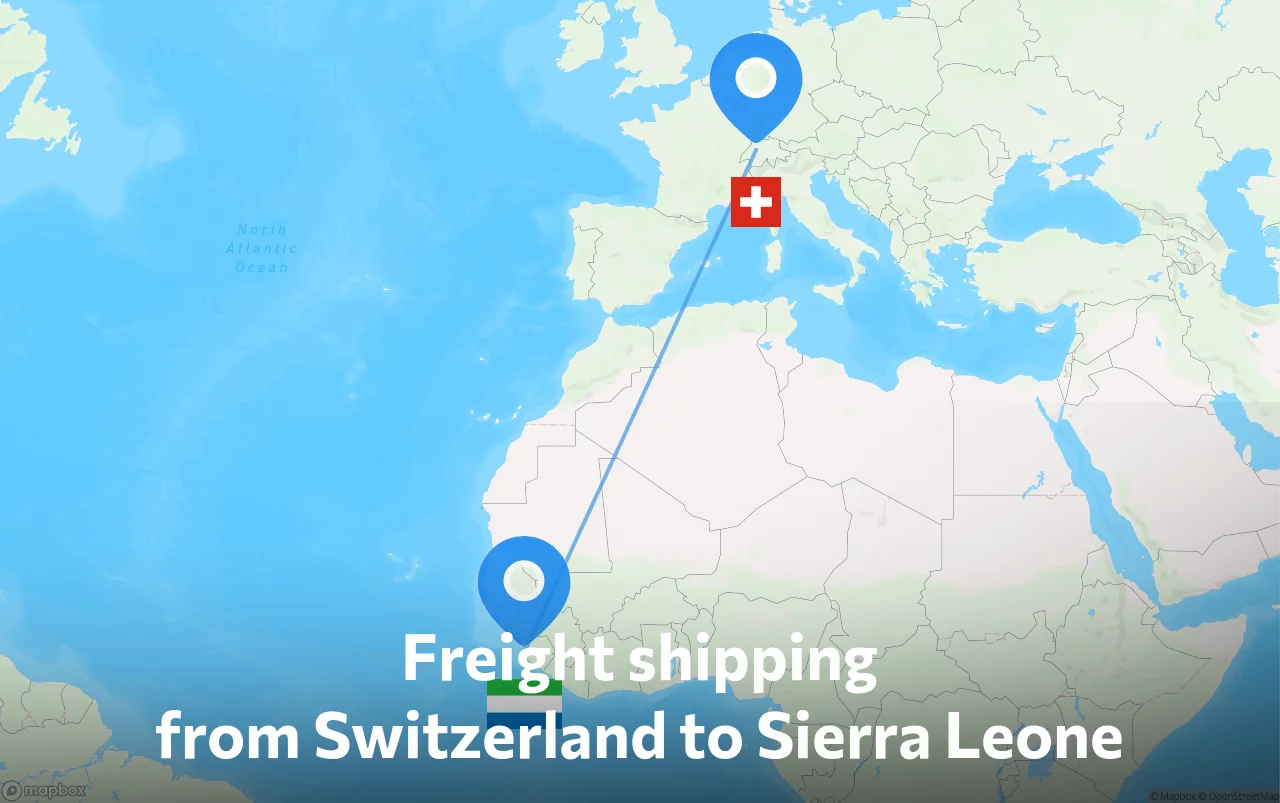 Shipping route from Switzerland to Sierra Leone