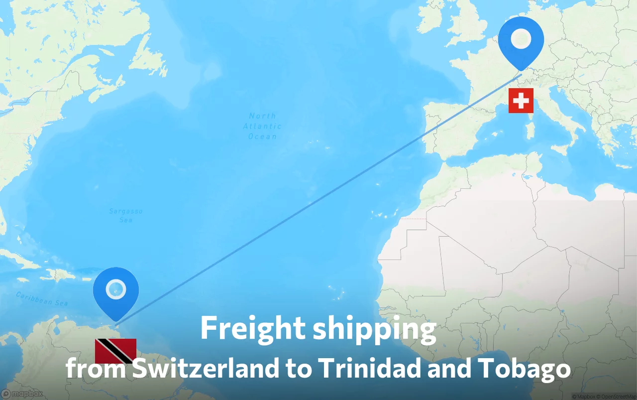 Shipping route from Switzerland to Trinidad and Tobago
