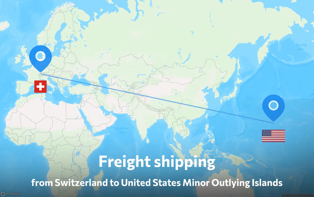 Shipping route from Switzerland to United States Minor Outlying Islands