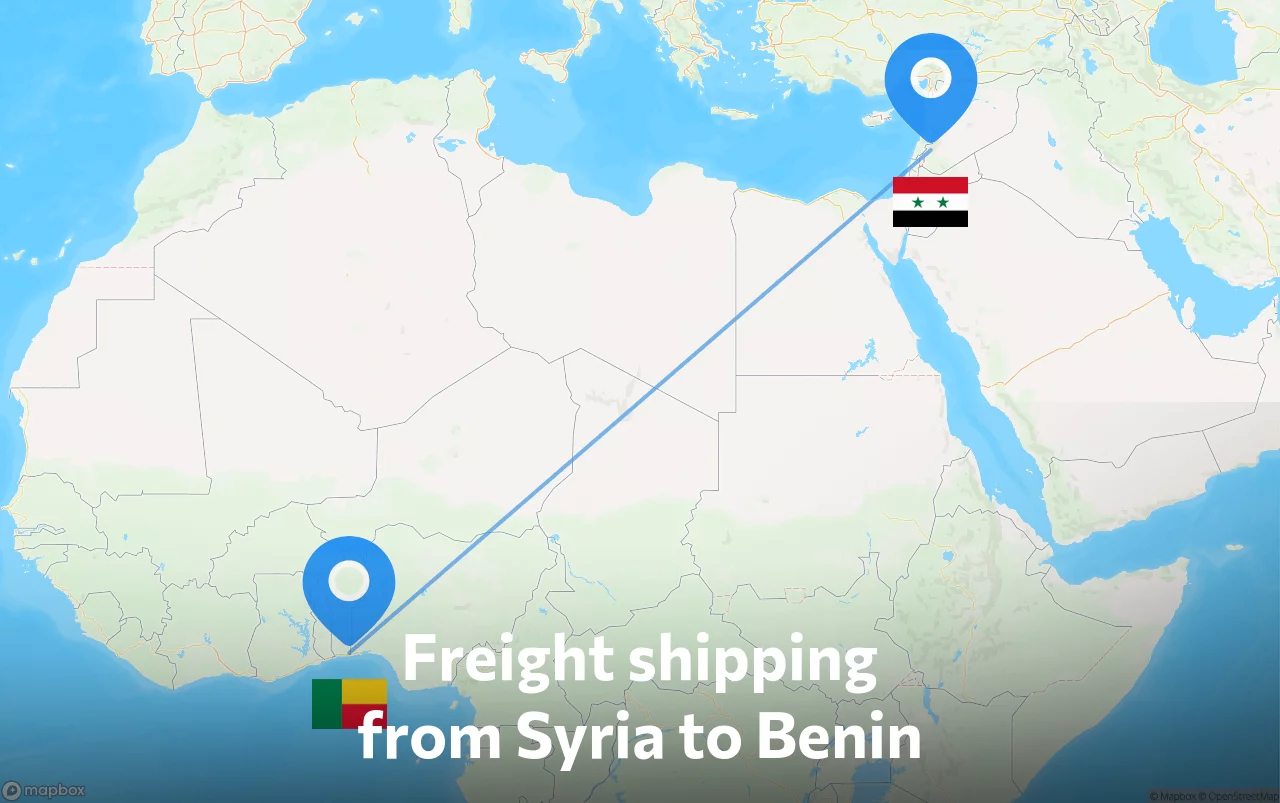 Shipping route from Syria to Benin