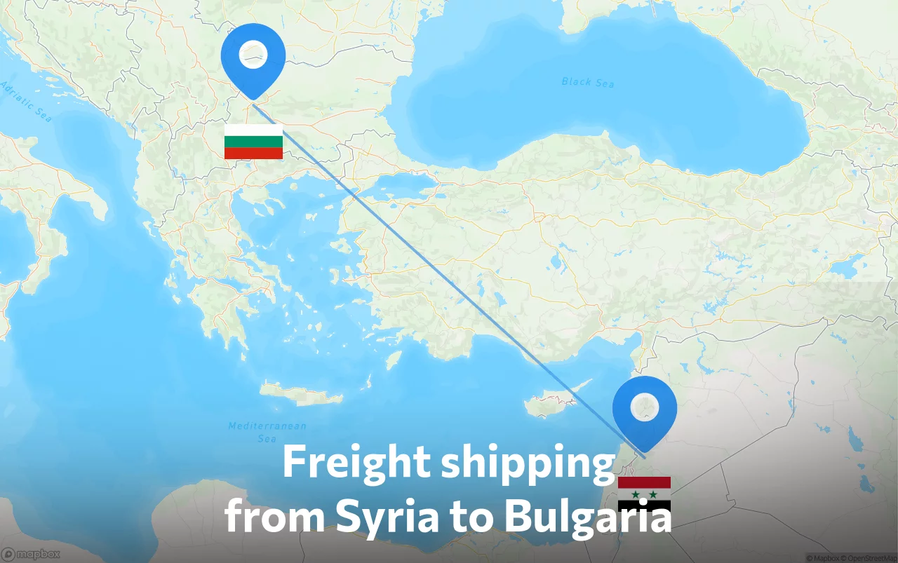 Shipping route from Syria to Bulgaria