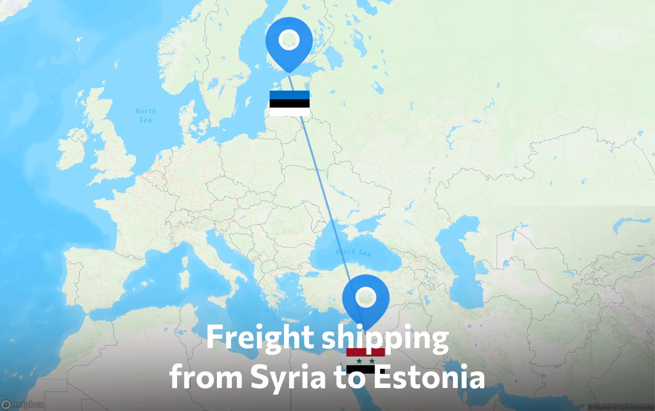 Shipping route from Syria to Estonia