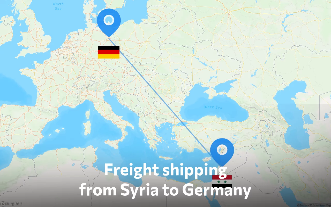 Shipping route from Syria to Germany