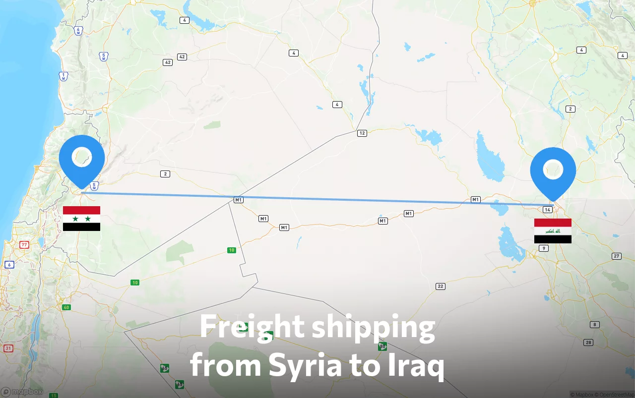 Shipping route from Syria to Iraq