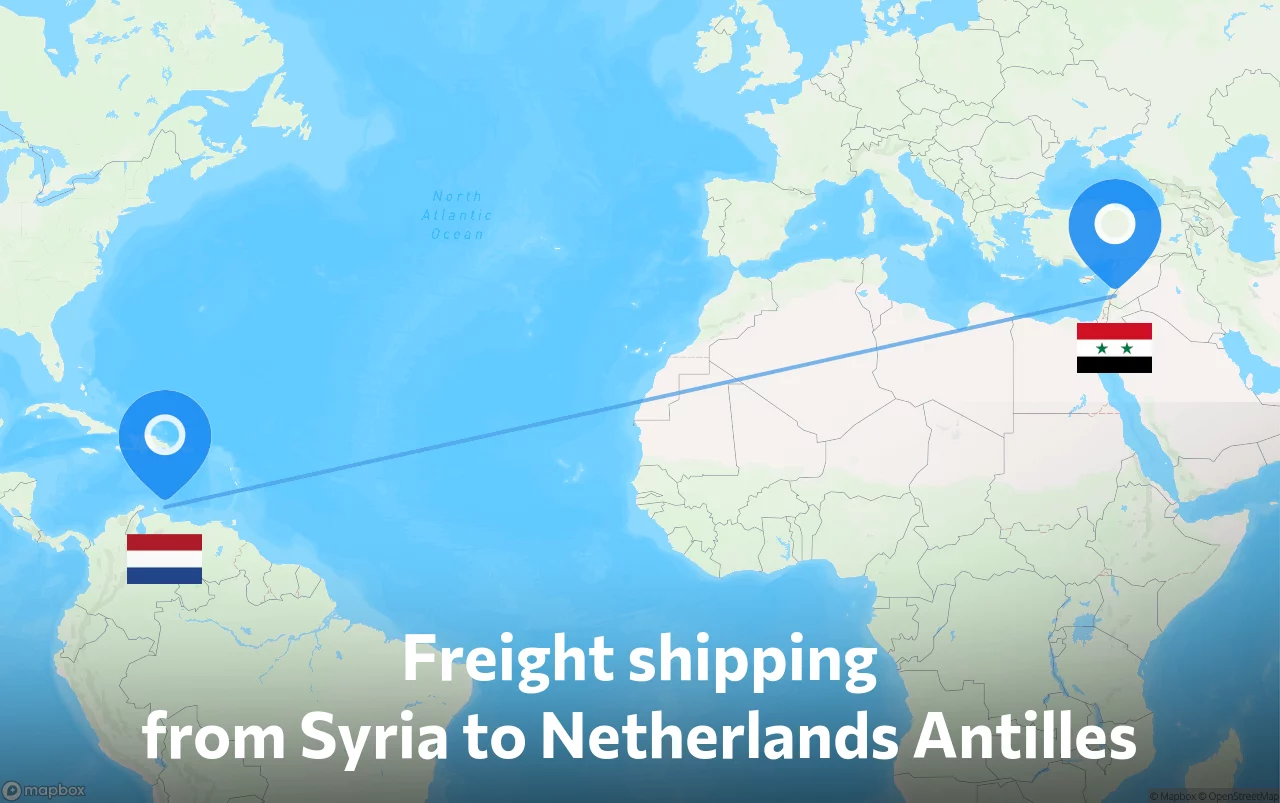 Shipping route from Syria to Netherlands Antilles