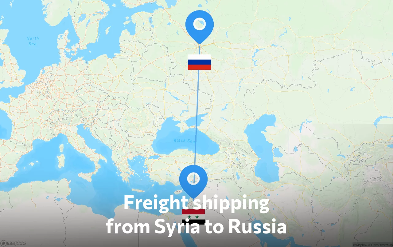 Shipping route from Syria to Russia